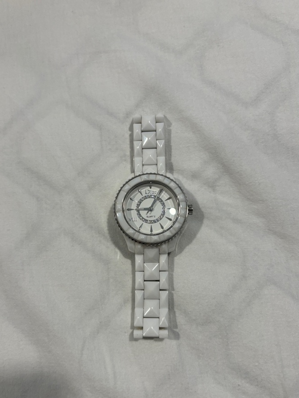 Authentic Dior VIII White Ceramic Quartz Ladies Watch